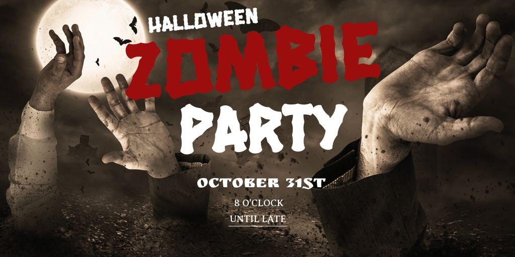 Anuncio de Fiesta de Zombies de Halloween con manos saliendo del suelo - Estrategias de marketing creativas y confiables para tu negocio que realmente funcionan - Imagen
